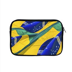 Brazil Flags Waving Background Apple Macbook Pro 15  Zipper Case by dflcprintsclothing