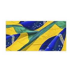 Brazil Flags Waving Background Yoga Headband