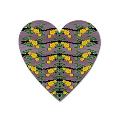 Plumeria And Frangipani Temple Flowers Ornate Heart Magnet by pepitasart