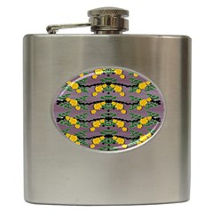 Plumeria And Frangipani Temple Flowers Ornate Hip Flask (6 Oz) by pepitasart