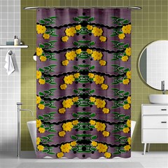 Plumeria And Frangipani Temple Flowers Ornate Shower Curtain 48  X 72  (small)  by pepitasart