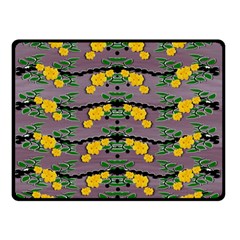 Plumeria And Frangipani Temple Flowers Ornate Double Sided Fleece Blanket (small)  by pepitasart