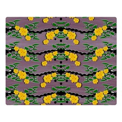 Plumeria And Frangipani Temple Flowers Ornate Double Sided Flano Blanket (large)  by pepitasart