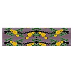 Plumeria And Frangipani Temple Flowers Ornate Satin Scarf (Oblong) Front