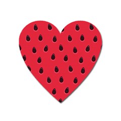 Seamless Watermelon Surface Texture Heart Magnet