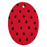 Seamless Watermelon Surface Texture Oval Ornament (Two Sides) Back