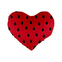 Seamless Watermelon Surface Texture Standard 16  Premium Heart Shape Cushions