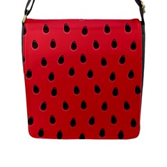 Seamless Watermelon Surface Texture Flap Closure Messenger Bag (L)