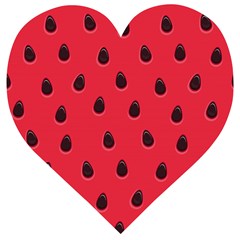 Seamless Watermelon Surface Texture Wooden Puzzle Heart