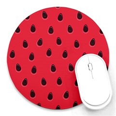 Seamless Watermelon Surface Texture Round Mousepads by Vaneshart