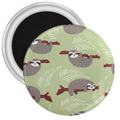 Sloths Pattern Design 3  Magnets by Vaneshart