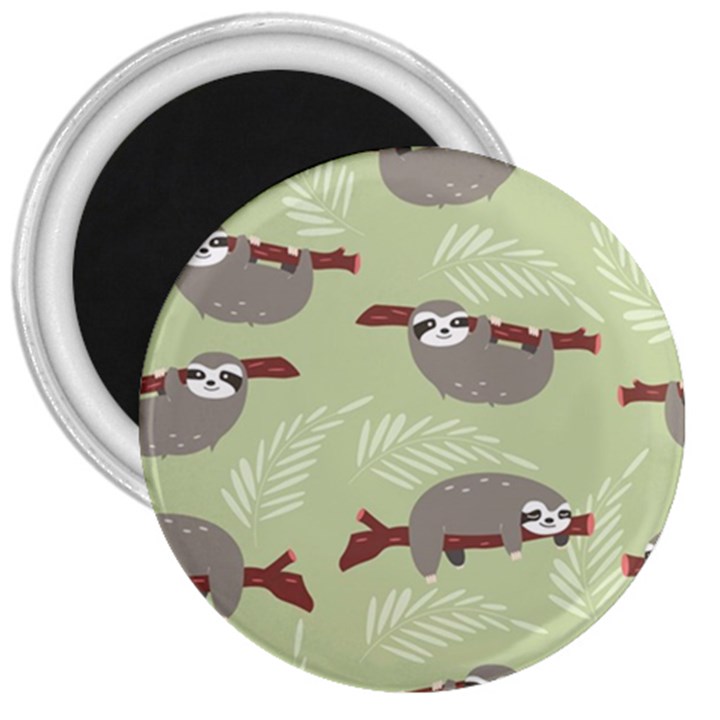 Sloths Pattern Design 3  Magnets