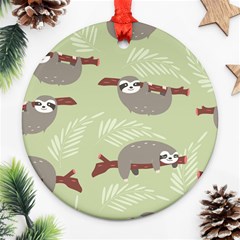 Sloths Pattern Design Ornament (round) by Vaneshart