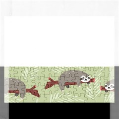 Sloths Pattern Design Rectangular Jigsaw Puzzl by Vaneshart