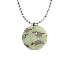 Sloths Pattern Design 1  Button Necklace