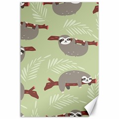 Sloths Pattern Design Canvas 12  X 18  by Vaneshart