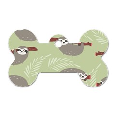 Sloths Pattern Design Dog Tag Bone (one Side) by Vaneshart