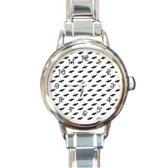 Freedom Concept Graphic Silhouette Pattern Round Italian Charm Watch by dflcprintsclothing