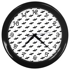 Freedom Concept Graphic Silhouette Pattern Wall Clock (black) by dflcprintsclothing