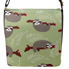 Sloths Pattern Design Flap Closure Messenger Bag (s) by Vaneshart