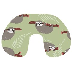 Sloths Pattern Design Travel Neck Pillow by Vaneshart