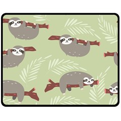 Sloths Pattern Design Double Sided Fleece Blanket (medium)  by Vaneshart