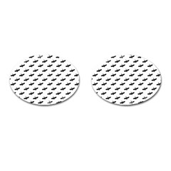 Freedom Concept Graphic Silhouette Pattern Cufflinks (oval) by dflcprintsclothing