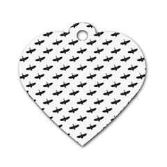 Freedom Concept Graphic Silhouette Pattern Dog Tag Heart (one Side) by dflcprintsclothing