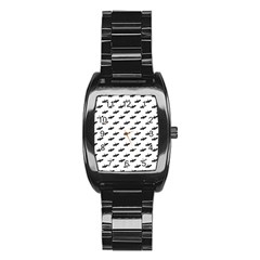 Freedom Concept Graphic Silhouette Pattern Stainless Steel Barrel Watch by dflcprintsclothing