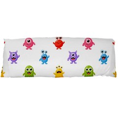 Seamless Pattern Cute Funny Monster Cartoon Isolated White Background Body Pillow Case Dakimakura (two Sides)