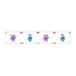 Seamless Pattern Cute Funny Monster Cartoon Isolated White Background Flano Scarf (Mini) Back