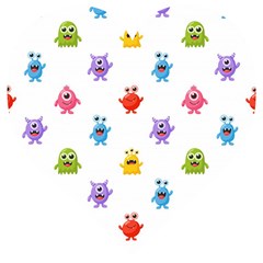 Seamless Pattern Cute Funny Monster Cartoon Isolated White Background Wooden Puzzle Heart by Vaneshart