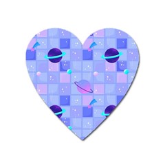 Seamless Pattern Pastel Galaxy Future Heart Magnet by Vaneshart