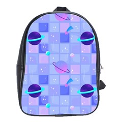 Seamless Pattern Pastel Galaxy Future School Bag (large) by Vaneshart