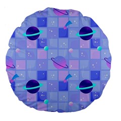 Seamless Pattern Pastel Galaxy Future Large 18  Premium Flano Round Cushions by Vaneshart