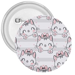 Cat With Bow Pattern 3  Buttons by Vaneshart