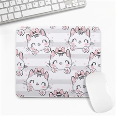 Cat With Bow Pattern Large Mousepads by Vaneshart