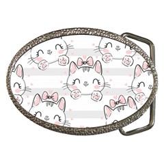 Cat With Bow Pattern Belt Buckles by Vaneshart