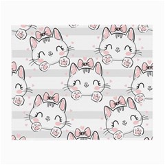 Cat With Bow Pattern Small Glasses Cloth (2 Sides) by Vaneshart