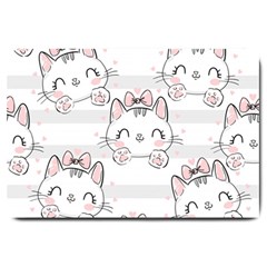 Cat With Bow Pattern Large Doormat  by Vaneshart