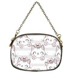 Cat With Bow Pattern Chain Purse (one Side) by Vaneshart