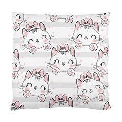 Cat With Bow Pattern Standard Cushion Case (two Sides) by Vaneshart