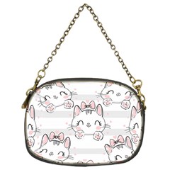 Cat With Bow Pattern Chain Purse (two Sides) by Vaneshart