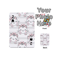 Cat With Bow Pattern Playing Cards 54 Designs (mini) by Vaneshart