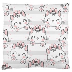 Cat With Bow Pattern Standard Flano Cushion Case (one Side) by Vaneshart