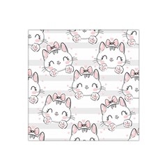 Cat With Bow Pattern Satin Bandana Scarf by Vaneshart