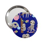 Hand Drawn Cute Sloth Pattern Background 2.25  Handbag Mirrors Front