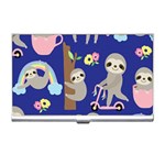 Hand Drawn Cute Sloth Pattern Background Business Card Holder Front