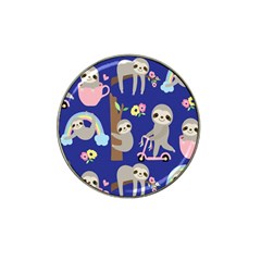 Hand Drawn Cute Sloth Pattern Background Hat Clip Ball Marker by Vaneshart