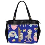 Hand Drawn Cute Sloth Pattern Background Oversize Office Handbag (2 Sides) Front